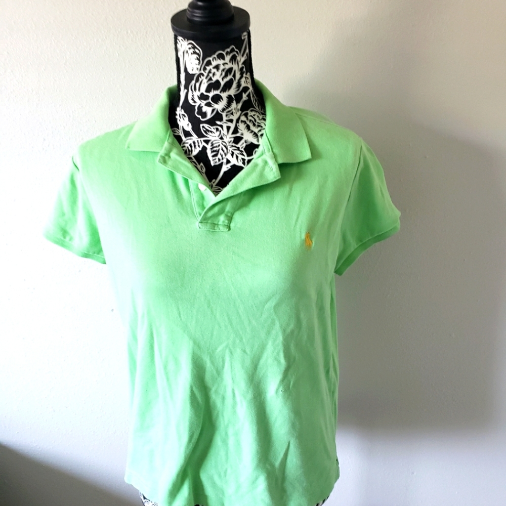 Light lime green polo with yellow emblem, Ralph Lauren Polo